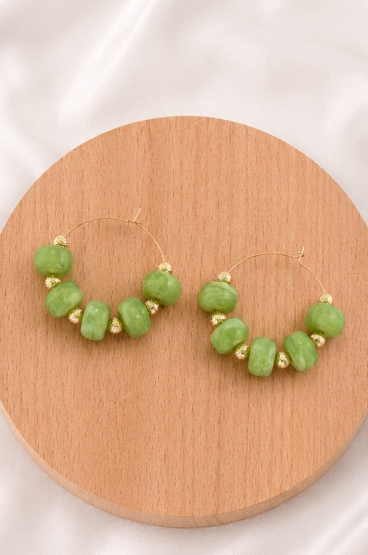 Boho Resin Hoop Earrings