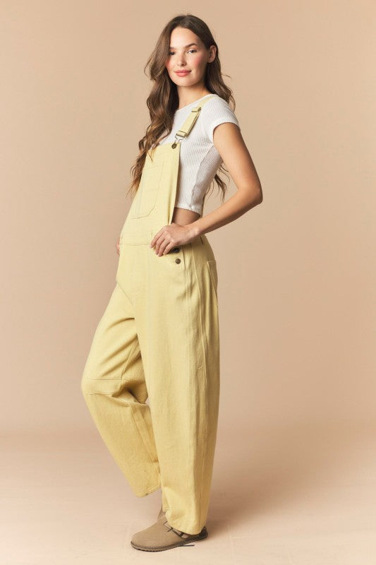 Mineral Washed Barrel Jean Overalls