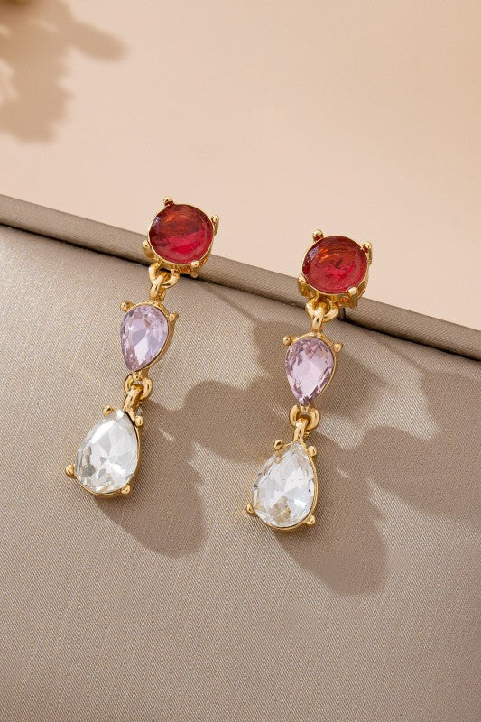 Ruby and Amethyst Teardrop Earrings