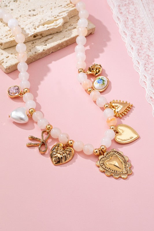 Love and vintage charm necklace
