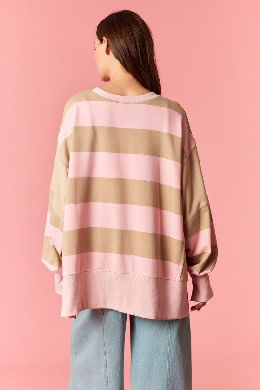 Striped Color Block Sweatshirt