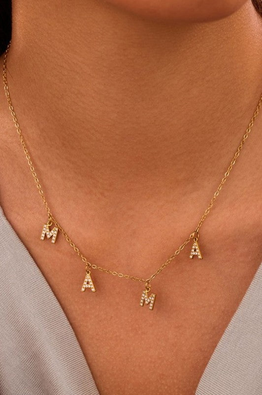 Mama Letter Necklace (Tarnish Free)