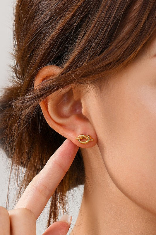 Tie the Knot Tarnish Free Stud Earrings