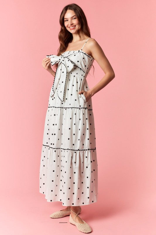 Polka Dot Poplin Maxi Dress
