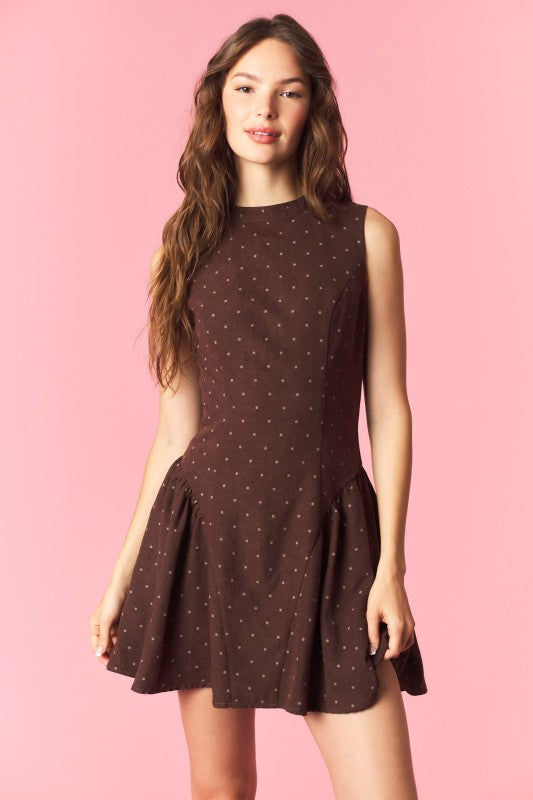 Chocolate Mini Dot Dress