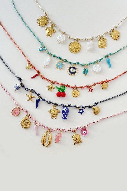 Summer Goals Corded Charm Necklace