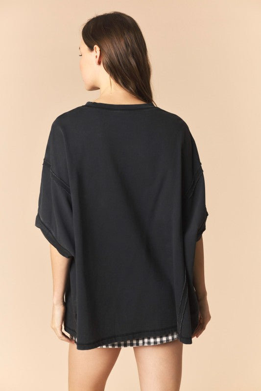 Black Game Day French Terry Top