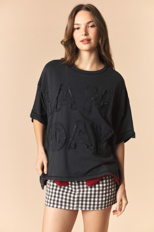 Black Game Day French Terry Top