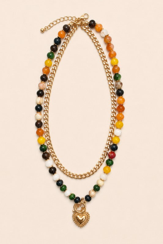 Moody with a Heart Beaded Necklace
