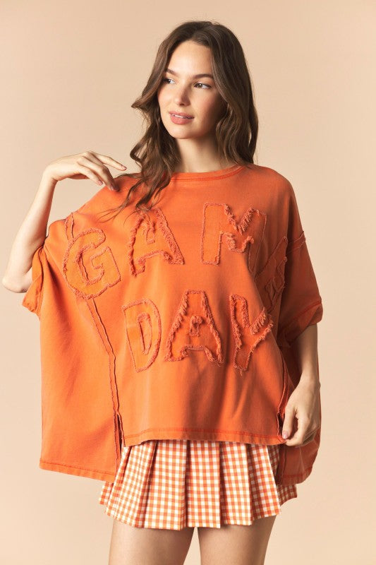 Burnt Orange Game Day French Terry Top