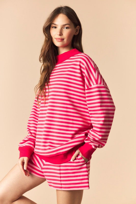 Candy Land Mock Neck Sweatshirt and Shorts Set