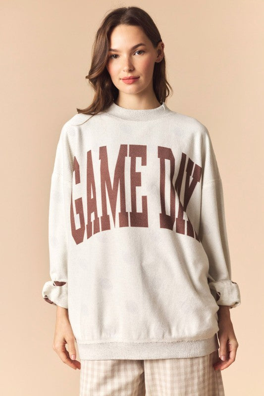 Reversible Game Day Mock Neck Sweatshirt