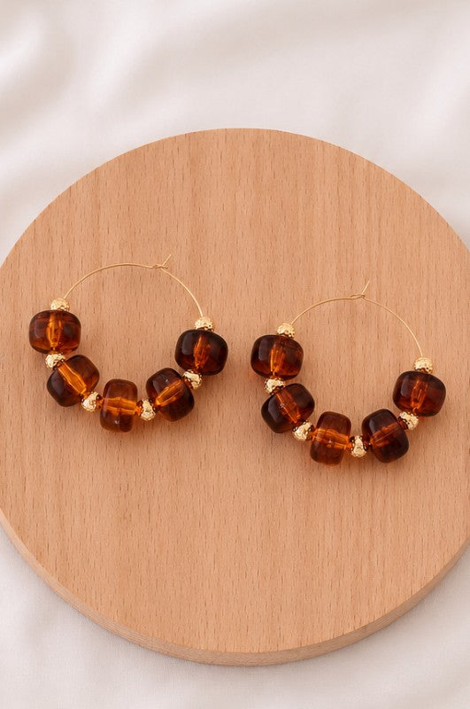 Boho Resin Hoop Earrings
