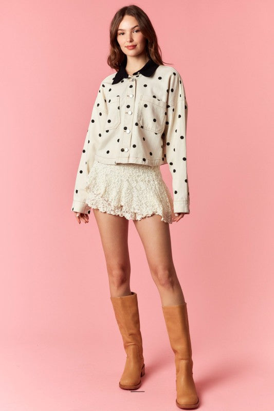 Lace layered mini skirt